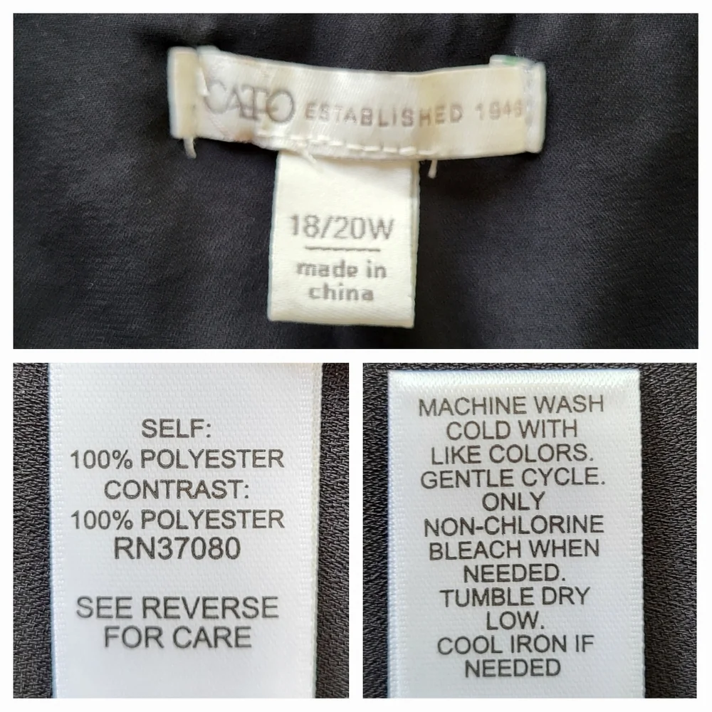 CATO Solid Black Sleeveless Women's Top - Plus Size 18/20W or Size 2X - Picture 6 of 6